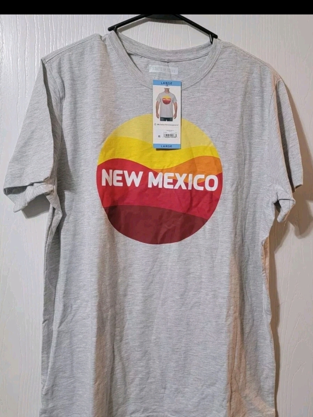 State of Mind New Mexico Graphic Tee - Light Gray with Yellow, Orange, Red